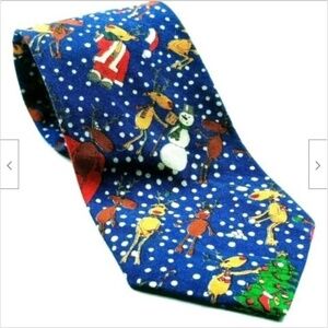 Christmas Tree Reindeer Snowflakes Snowman Necktie